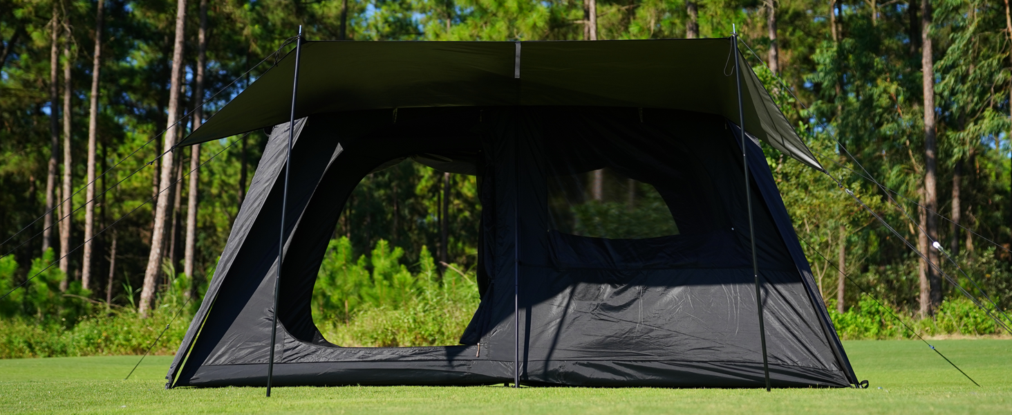 Vidalido 4-6 Person Camping Tent with 3 Door 2 Room Large Family Cabin Tents, Double Layer Waterproof Portable Glamping Tent, Big Tents for Outdoor Camping Hiking and Backpacking