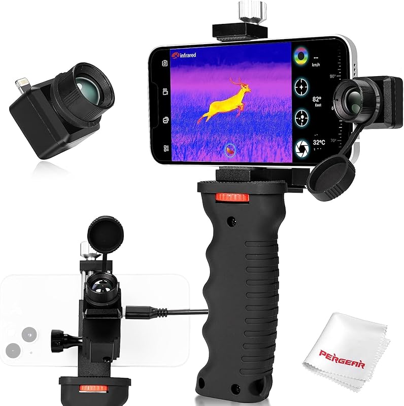 InfiRay T2 Pro Thermal Monocular for iPhone, Outdoor Night Vision Monocular, 25Hz Frame Rate, 13mm Focal Length, 13.6X10.2 FOV, Hot Spot Tracking