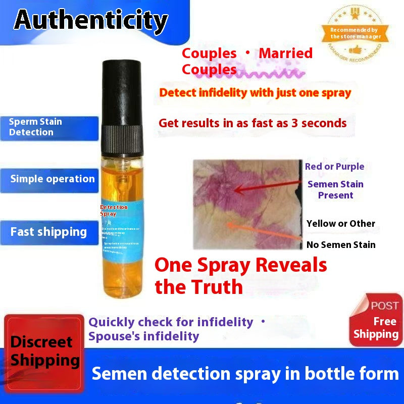 Semen detection spray reagent for semen testing page