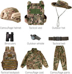 Klocerg Children's Army Special Forces Clothing Children's Camouflage Single Soldier Clothing Helmet Backpack Soldier Boy