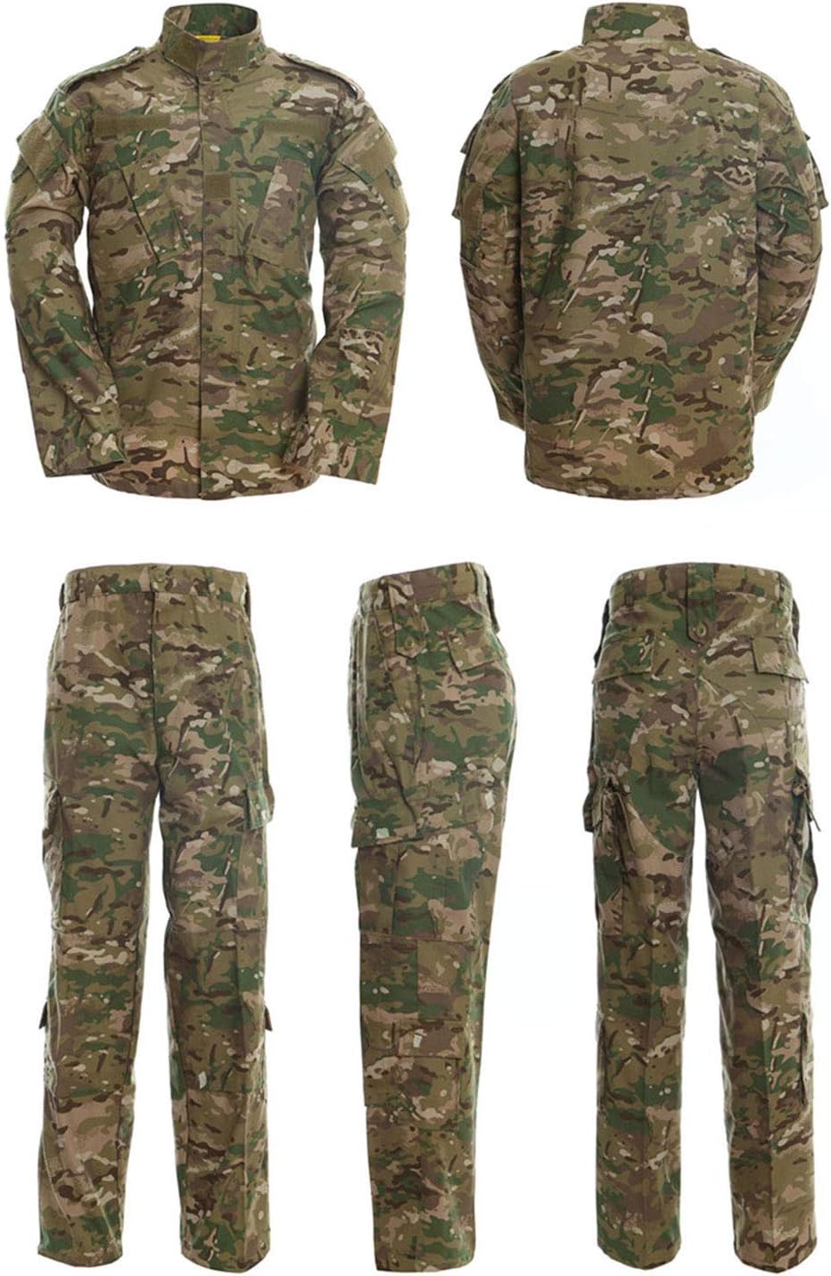 LANBAOSI Men's Tactical Jacket and Pants Military Hunting ACU Uniform 2PC Apparel Suit