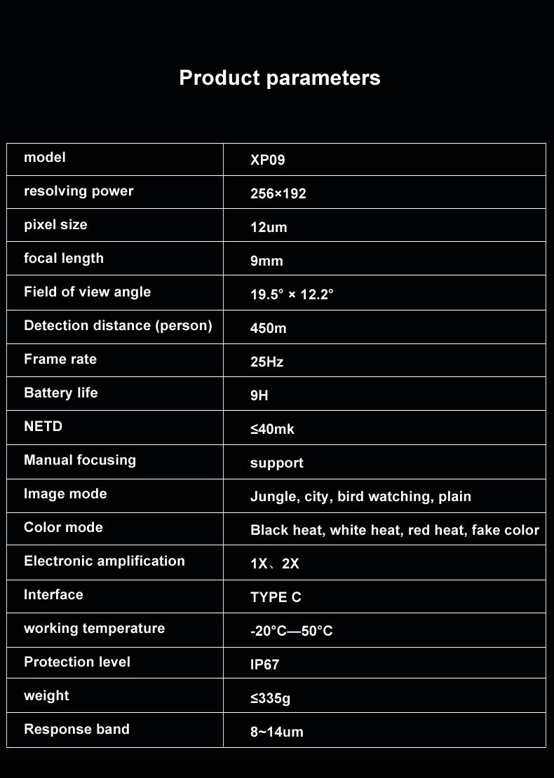 InfiRay XP09 Infrared Handheld Thermal Imager HD Night Vision Camera For Mobile Phone Outdoor Search