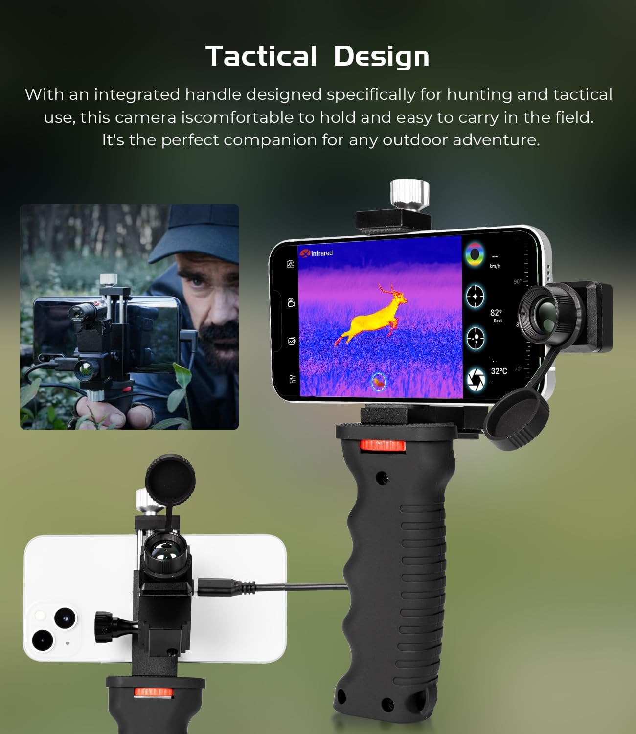 InfiRay T2 Pro Thermal Monocular for iPhone, Outdoor Night Vision Monocular, 25Hz Frame Rate, 13mm Focal Length, 13.6X10.2 FOV, Hot Spot Tracking