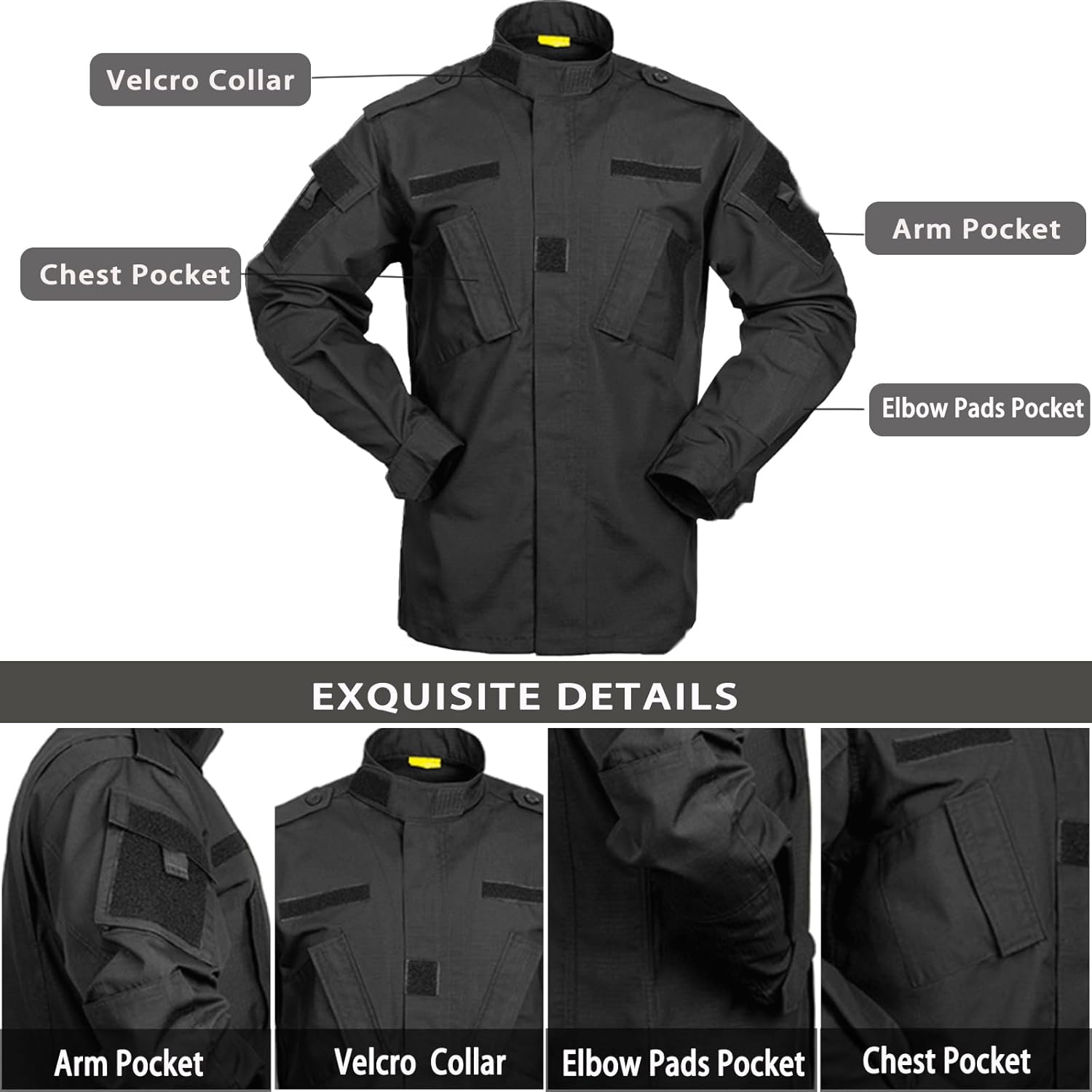 Men's Tactical Combat Jacket and Pant Set Ripstop Military Uniform Outdoor Hunting Paintball Airsoft Casual Clothes