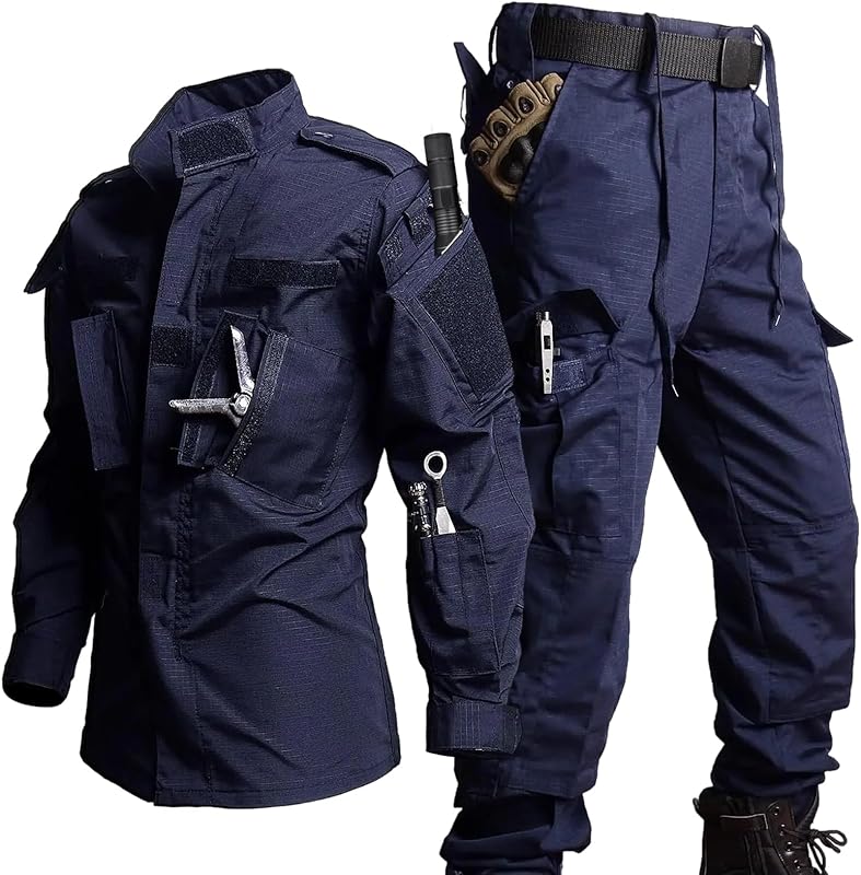 Men's Tactical Combat Jacket and Pant Set Ripstop Military Uniform Outdoor Hunting Paintball Airsoft Casual Clothes