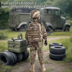 Klocerg Children's Army Special Forces Clothing Children's Camouflage Single Soldier Clothing Helmet Backpack Soldier Boy