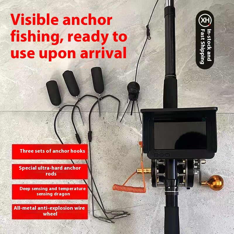 Visual fishing rod full set of temperature sensing HD night vision fish finder
