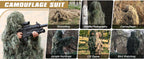 DoCred 5 in 1 Ghillie Suit, 3D Camouflage Hunting Apparel w/Jacket, Pants, Hood, Carry Bag for Adults/Youth, S/M/L/XL/XXL